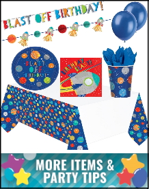 Space Rocket Party Supplies, Decorations, Balloons and Ideas